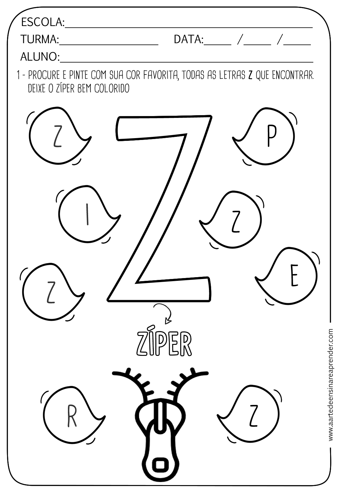 Qual é o número da letra Z?