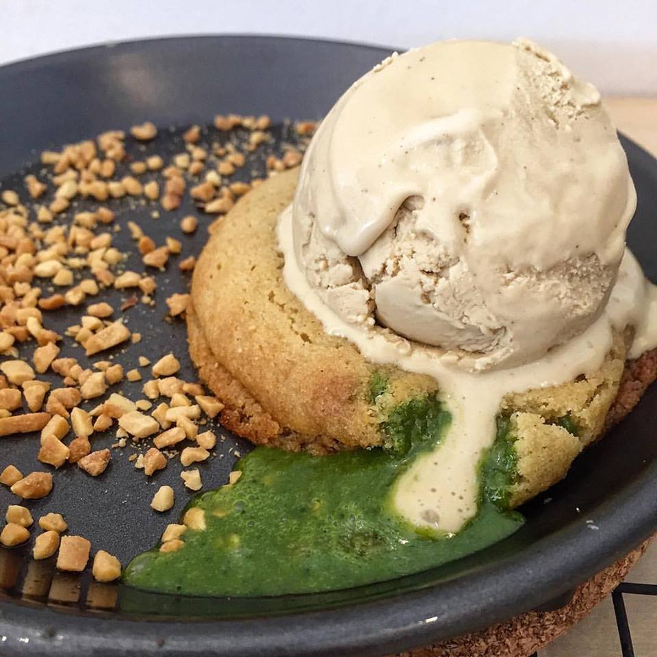 KOOKS Creamery Mindboggling Molten Lava Cookies with Ice Cream at