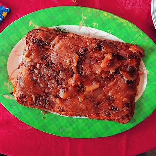 Baked French Toast Casserole on a Christmas Platter