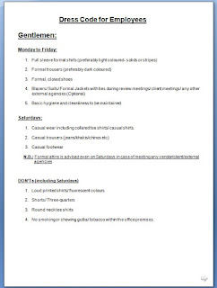 Employee Dress Code Policy Template For Office