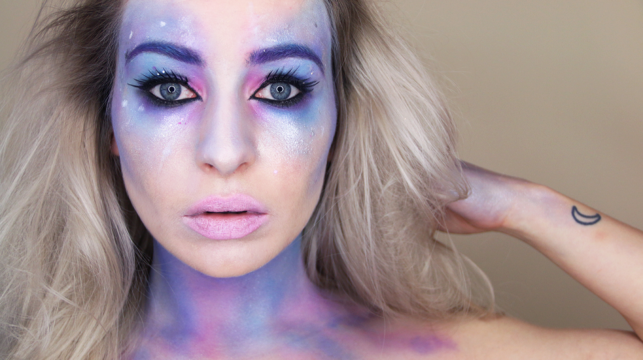 10. "Halloween Makeup: Blue Hair and Galaxy" - wide 9