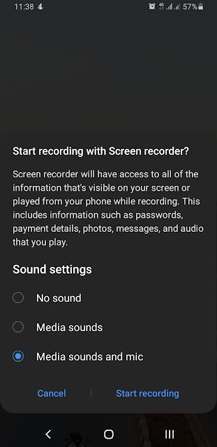 Cara rekam layar di Samsung S9 Plus