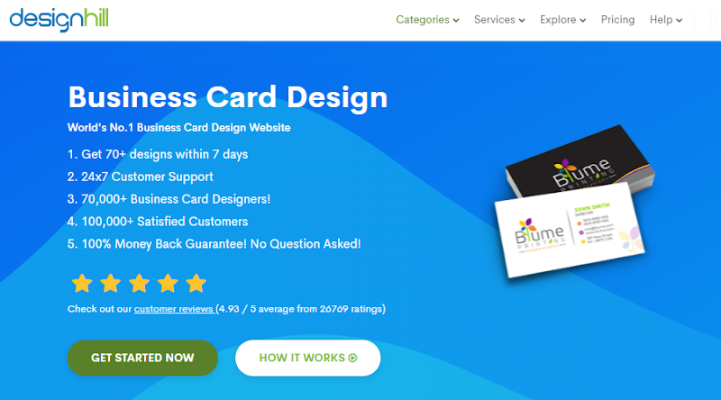 Use Designhill to create your business card online