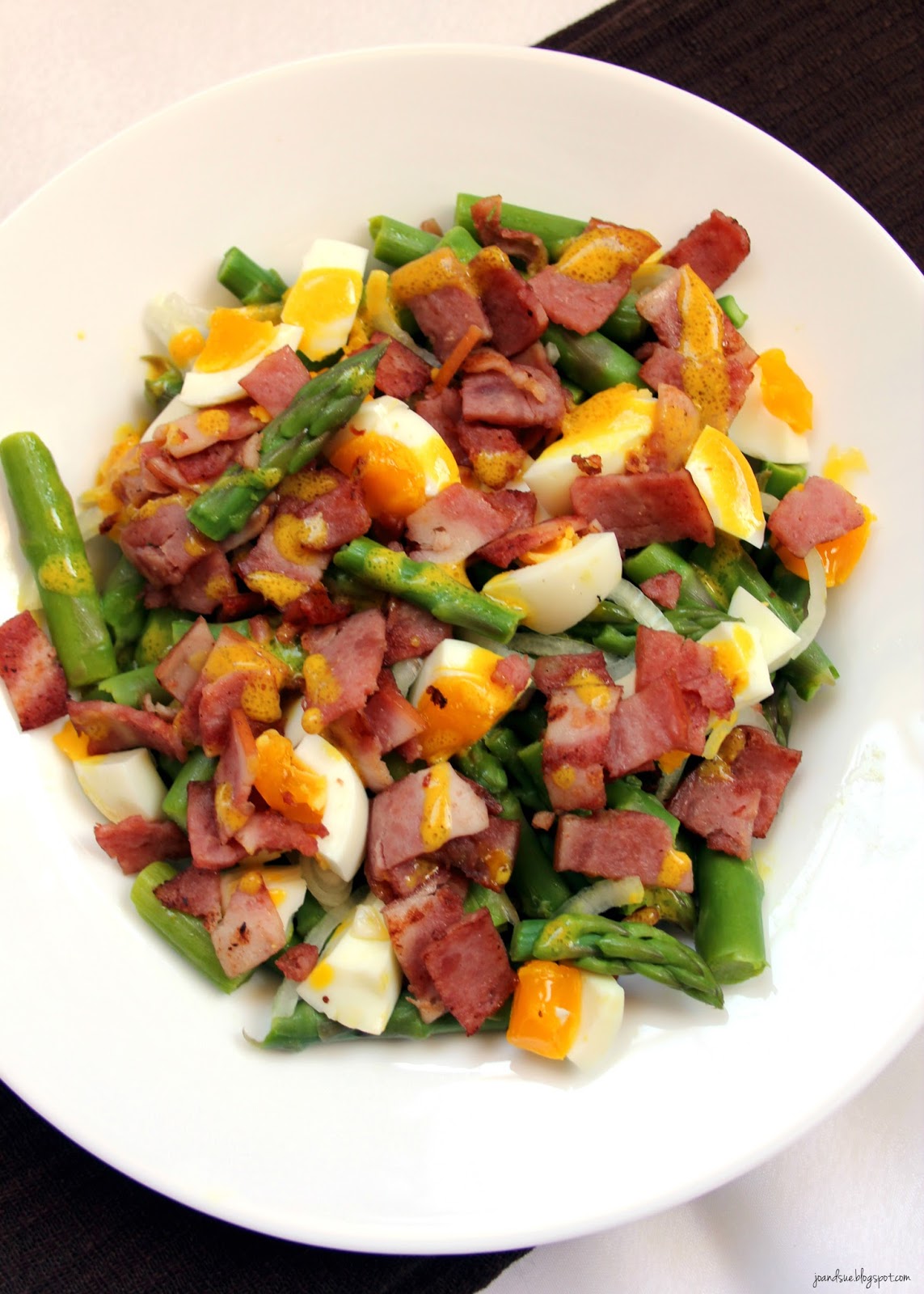Jo and Sue Warm Asparagus Bacon and Egg Salad with Mustard Vinaigrette