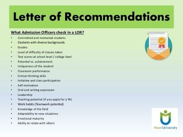 RECOMMENDATION LETTERS IN SCHOLARSHIP APPLICATIONS