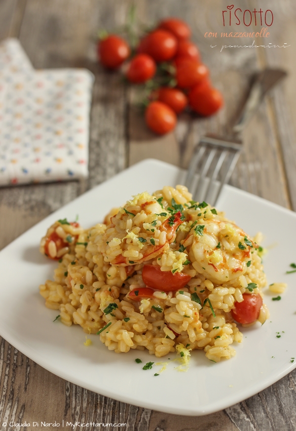 My Ricettarium Risotto con mazzancolle e pomodorini al profumo di limone