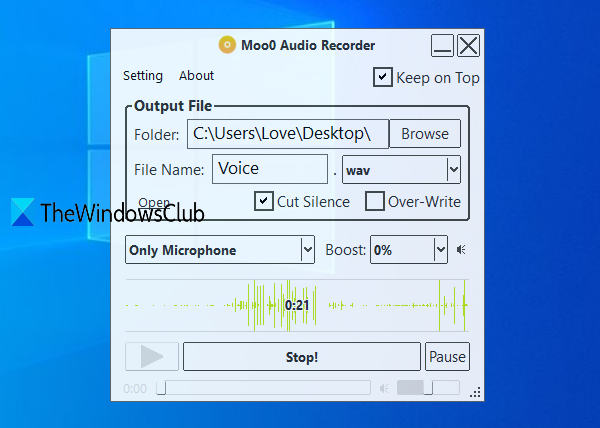 Registratore audio Moo0