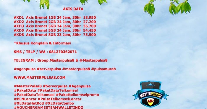 PAKET AXIS DATA Distributor Dan Agen Server Pulsa Murah