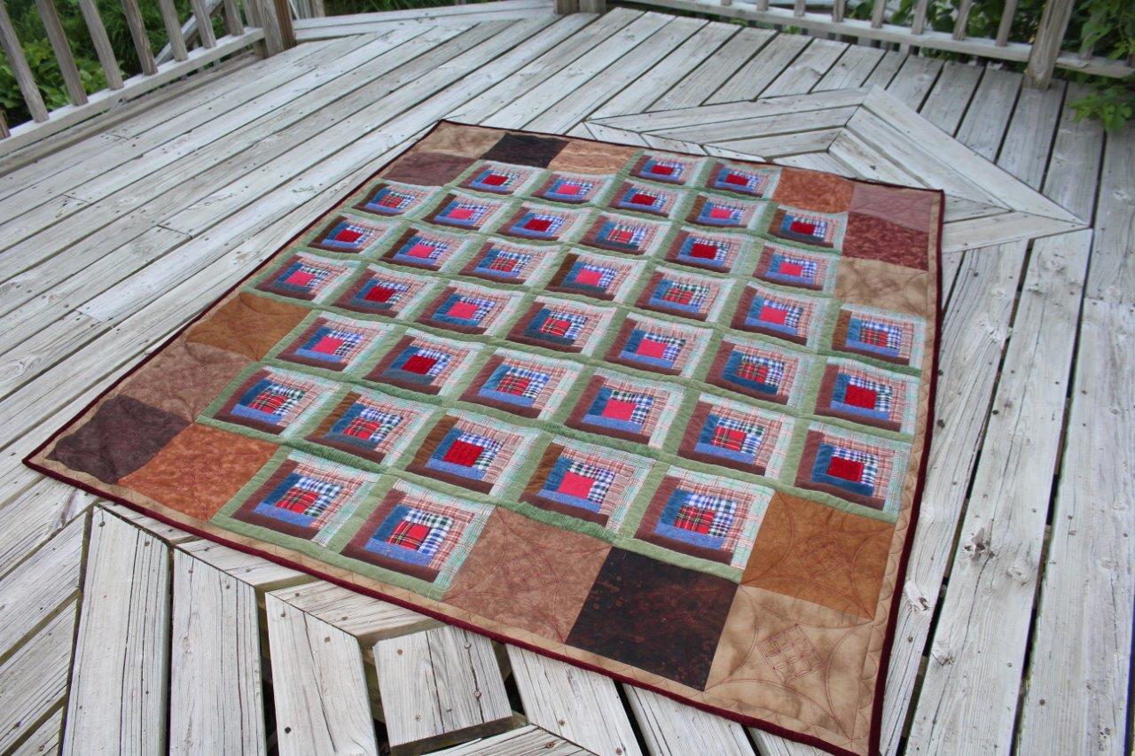 Sarah Lynn's Quilting Wool/Corduroy/Velvet Log Cabin Quilt