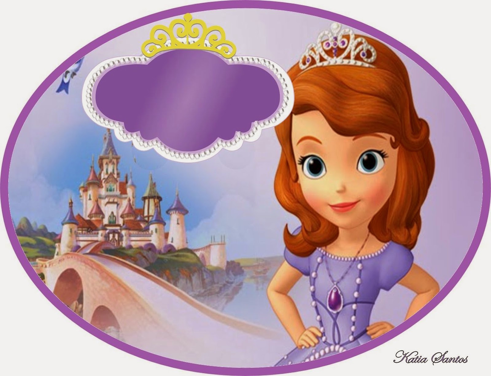 Sweet Sofia the First Toppers or Free Printable Candy Bar Labels.