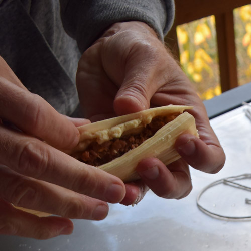 Making tamales