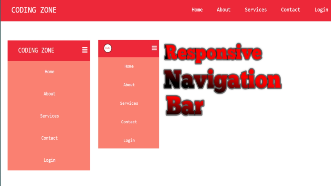 Responsive Navigation Bar Using html and css only