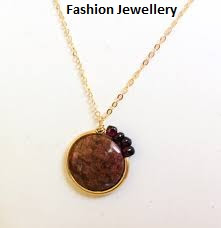 Brown Jasper Birthstone 18k Gold Jewellery Locket.