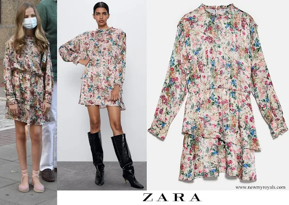 Princess Leonor wore Zara printed midi dress