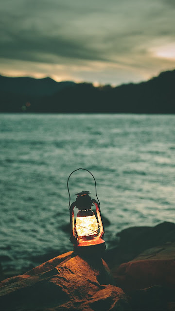 Lantern, Garland, Light, Stones