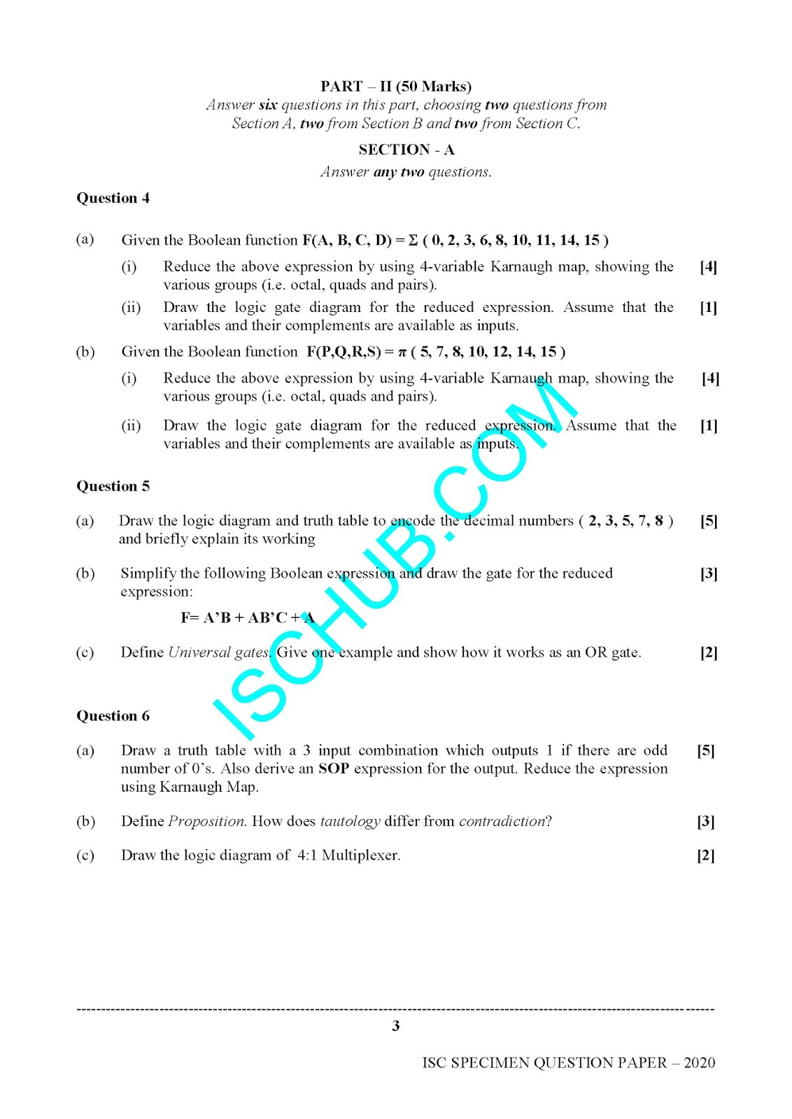 Isc Class 12 Physics Paper 1 Theory Specimen Paper Isc Hub Vrogue