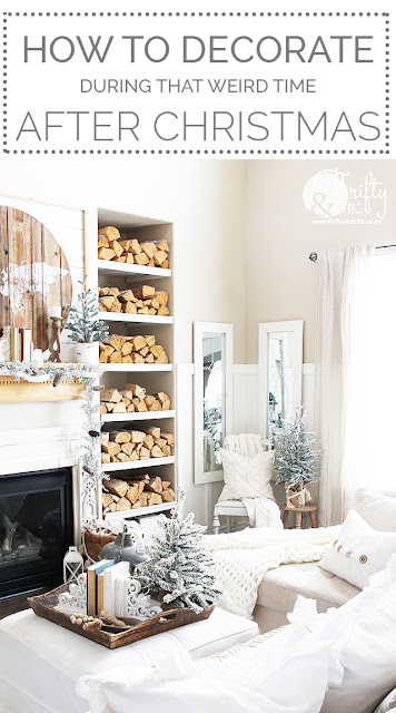 Tips on how to decorate after Christmas. How to decorate during January and February. Winter decorating ideas. How to decorate for winter. Farmhouse winter decor and decorating ideas. Winter mantel decor. How to decorate your coffee table.
