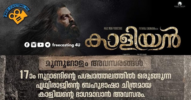 OVER 300 ROLES WAITING FOR YOU !: CASTING CALL FOR MOVIE 'KAALIYAN (കാളിയൻ/காளியன்)'