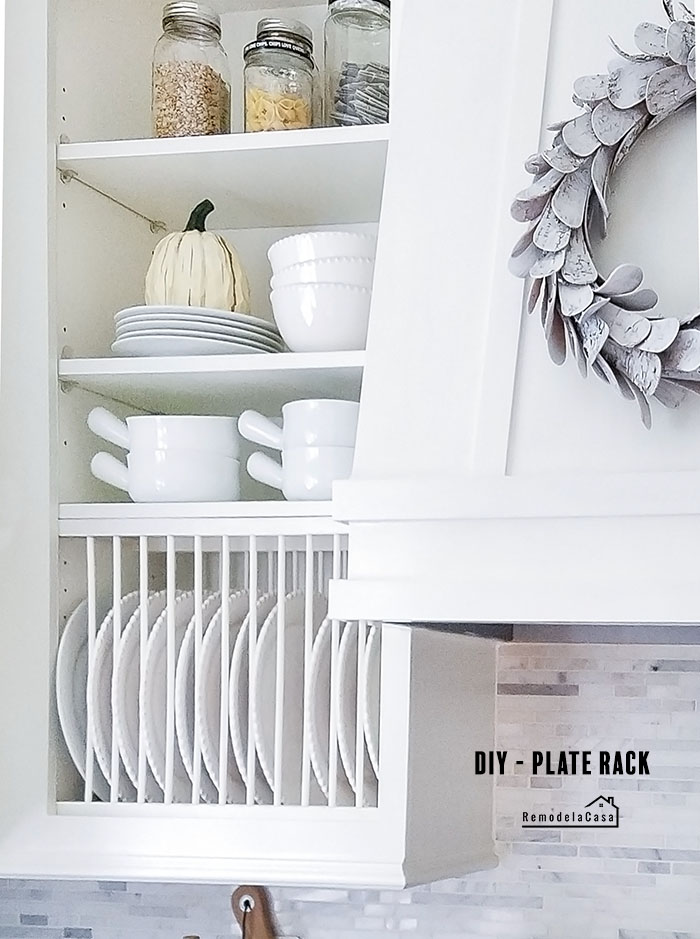 Kitchen Plate Storage Rack Kitchen Cabinet Built-in Pull-out