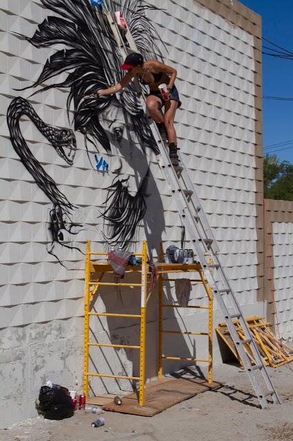 "Shesha Sand Storm" New Street Art Piece By Fin DAC and Angelina Christina in California. 4