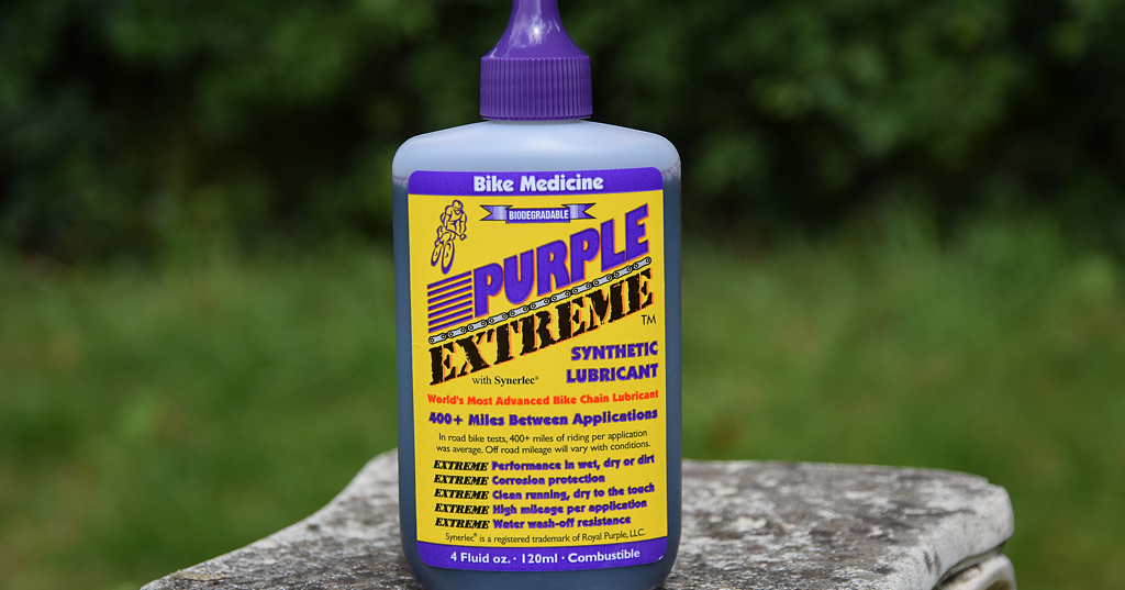 Cycling 200 miles a month Review Purple Extreme chain lube.