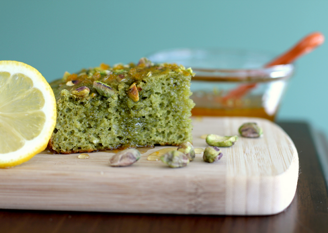 Healthy Pistachio Snacking Cake (with hidden veggies!) and a Citrus Glaze