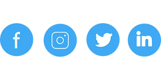 social media apps facebook, twitter, instagram in blue color