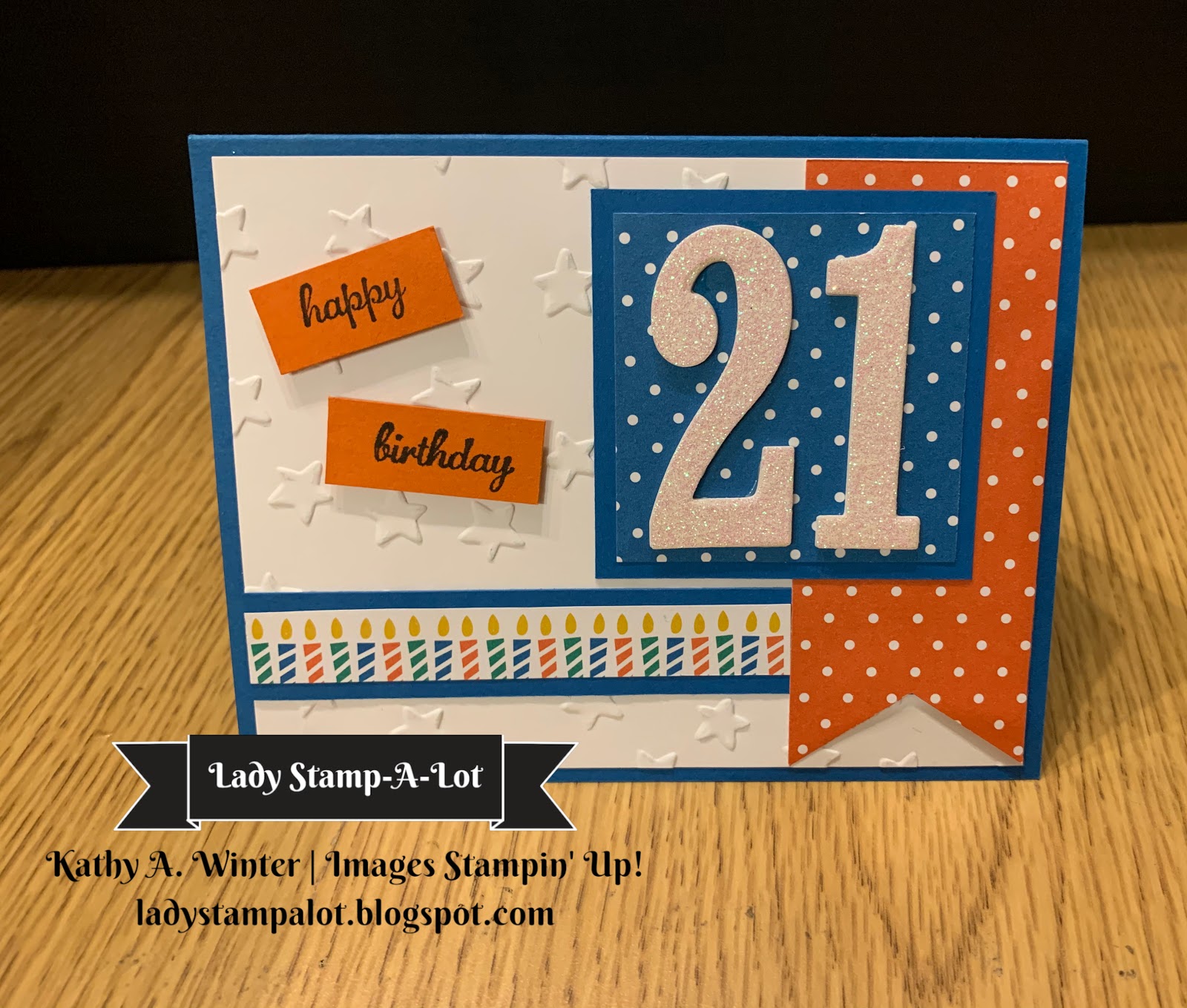 Lady StampALot Pop Up 21st Birthday Card