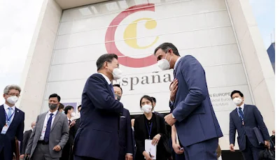 Moon Jae In y Pedro Sanchez, en la visita del Presidente de Corea del Sur a España