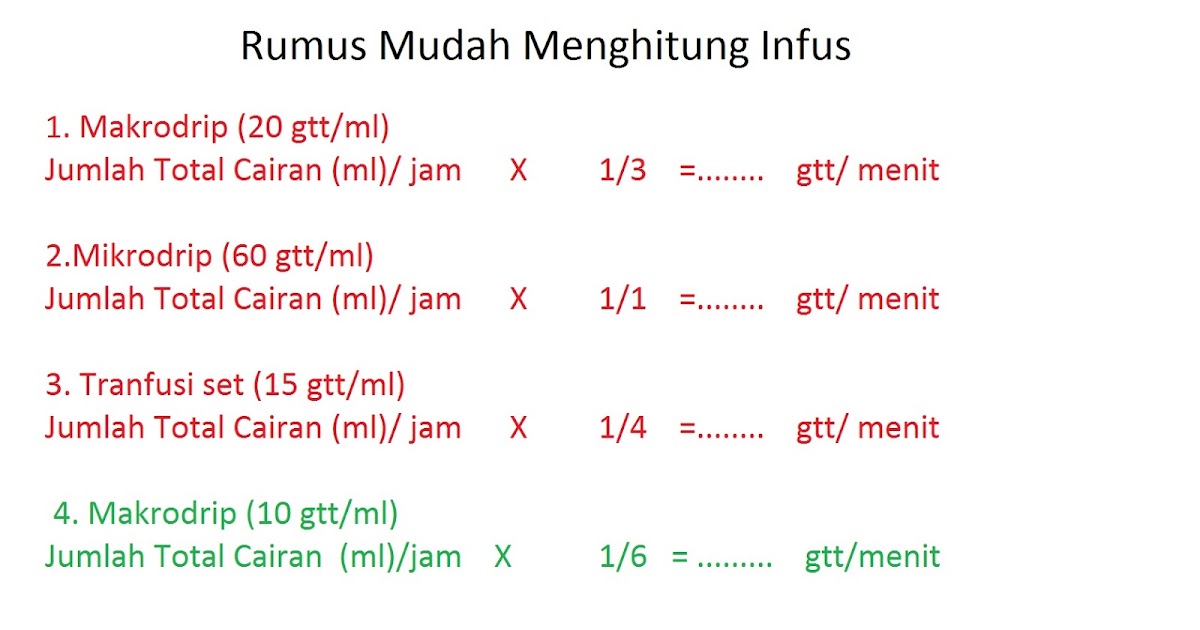 Blog Keperawatan: Cara Mudah Menghitung Tetes Infus