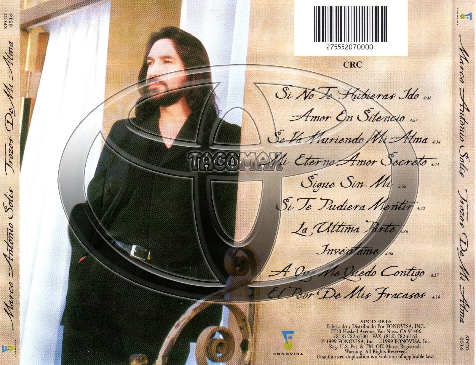 sɐɹǝdnɹƃ sǝuoıɔɔǝΙoɔ MARCO ANTONIO SOLIS trozos de mi alma