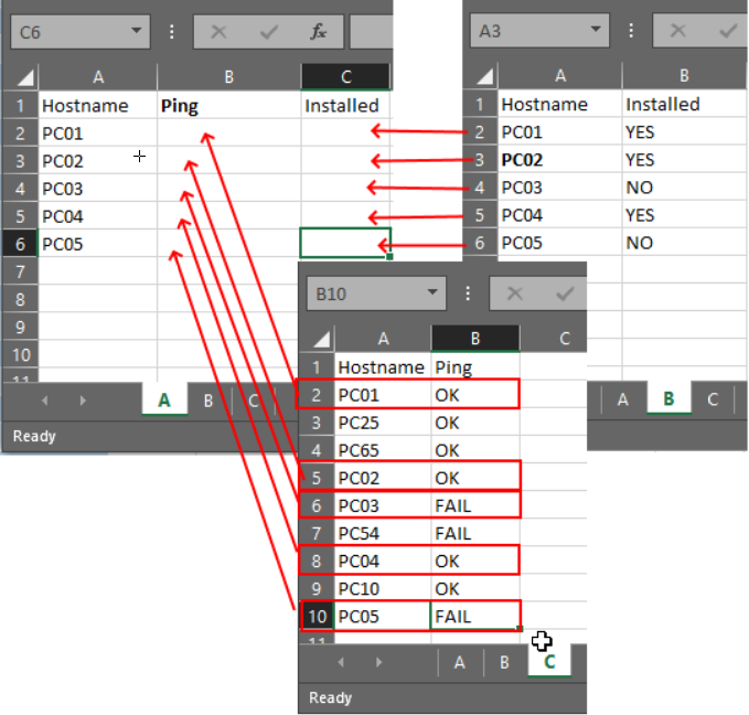 Excel Merge Tables with Index and Match Formulas