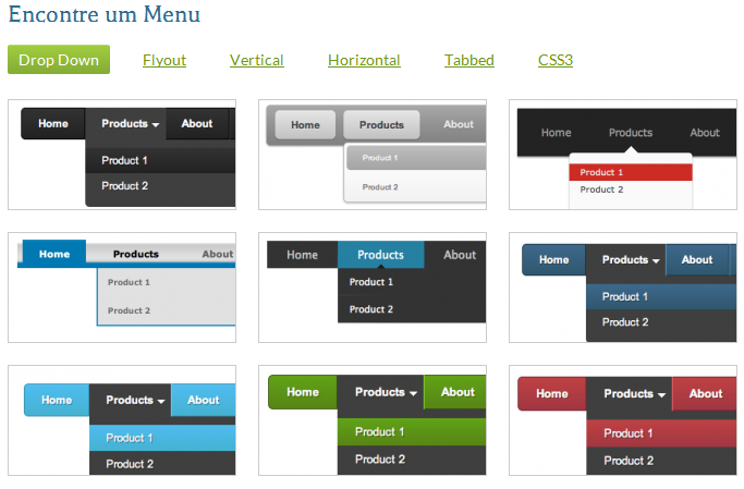 Menus dinâmicos em CSS e HTML ~ BlooTI