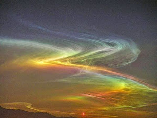 Nacreous Clouds with Rainbow colours