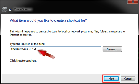 create shutdown shortcut option