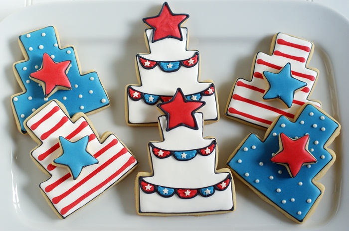 patriotic star cake cookies for the 4th of July