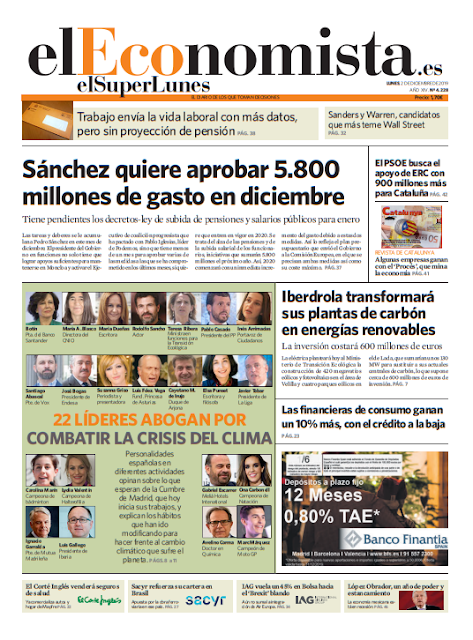  EL SUPERLUNES. Edición de el diario El Economista del 2 de Diciembre 2019.