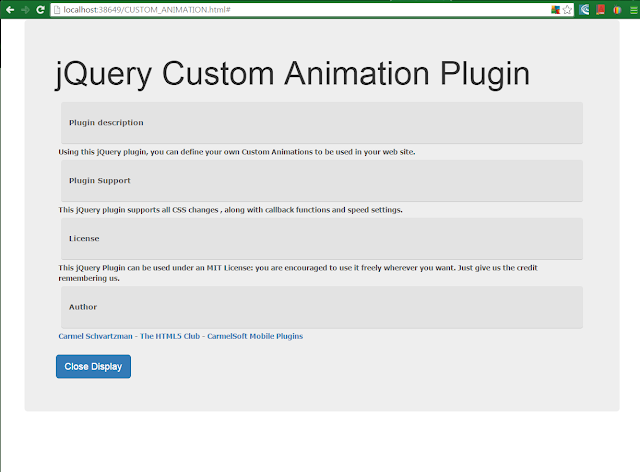 jQuery Plugin to create Custom Animations