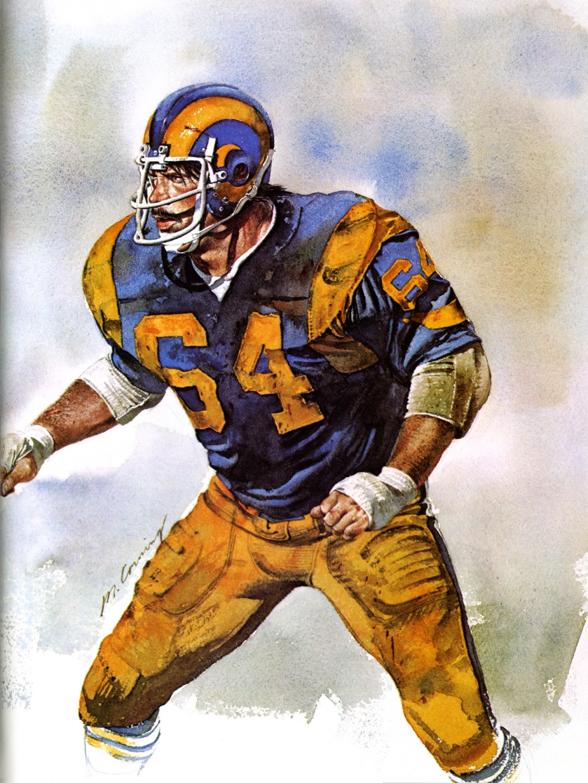 Pro Football Journal Presents NFL Art Jack Reynolds by Merv Corning