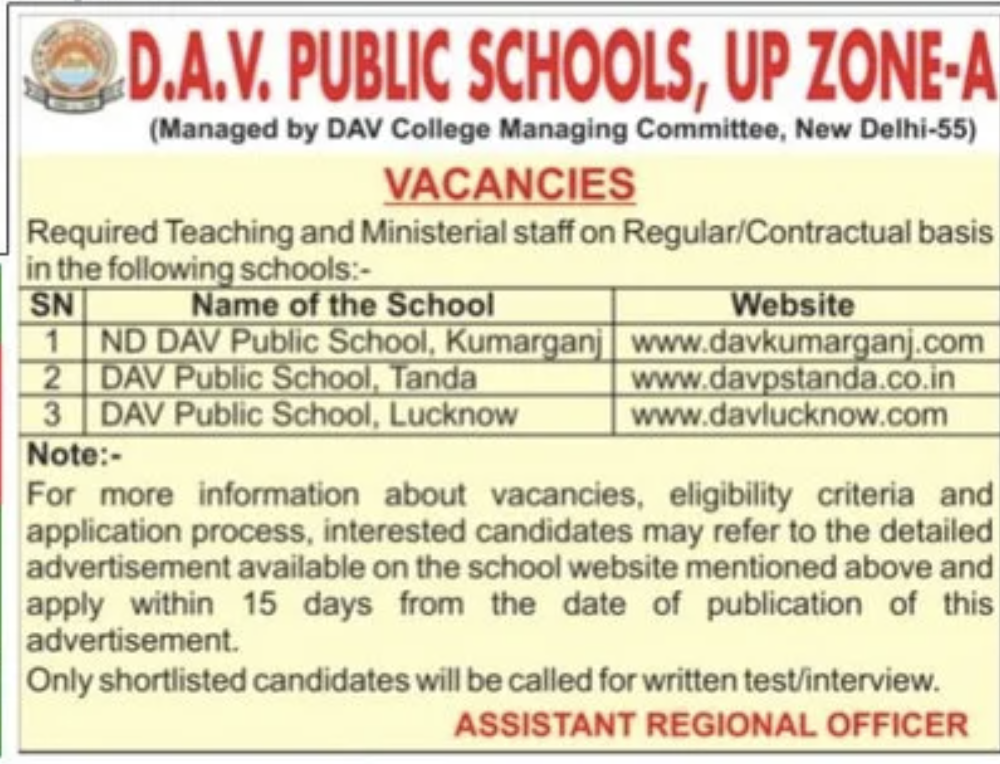 Dav Teacher Interview Questions