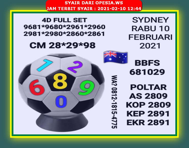 Syair Sgp Hari Ini Rabu 10 Februari 2021 Opesia Official