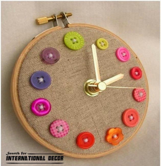 diy wall clock, cool wall clocks,creative wall clocks,cushion sewing clock