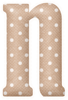 Abecedario Beige con Lunares Blancos. Beige with Polka Dots Abc.