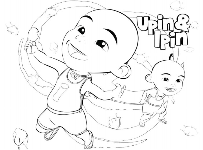 Berikut Gambar Upin Ipin Hitam Putih Terbaru Colouring Jagung