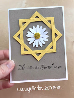 3 Projects with Quick & Easy Daisy Embellishments ~ Stampin' Up! Perennial Essence Floral Centers ~ Interlocking Frames Tutorial ~ www.juliedavison.com