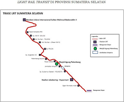 Lokasi Stasiun LRT Palembang