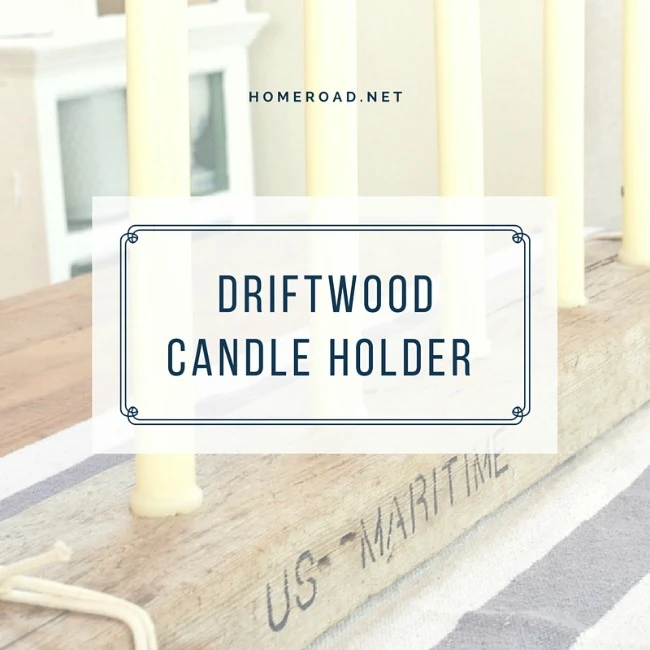 driftwood candle holder with overlay