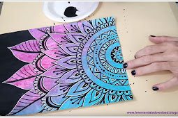 Mandala-Zeichnung mit Paint Marker & Gel Pen auf Painted Paper