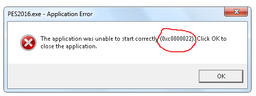 The application was unable. Ошибка программы. Ошибка 0xc0000022. 0xc000007b l. Ошибка 362.