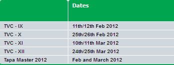 Tapa Variation Contests' Dates 2012